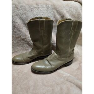 Justin Vintage Leather Roper Western Cowboy Boots Tan 8 A